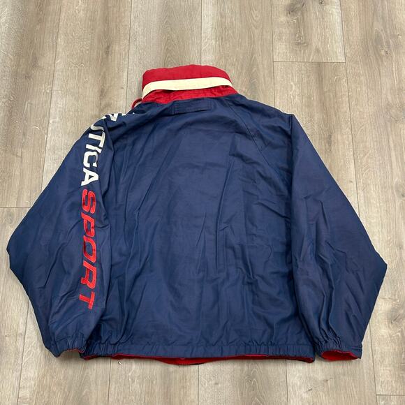 vintage 90s  Nautica Sport reversible jacket Colorblock Size Large L B5 - Picture 5 of 7